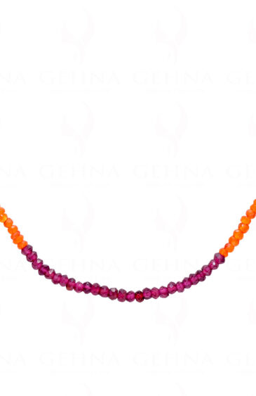 Ruby, Carlenian & multicolor gemstones faceted Beaded necklace NS-1762