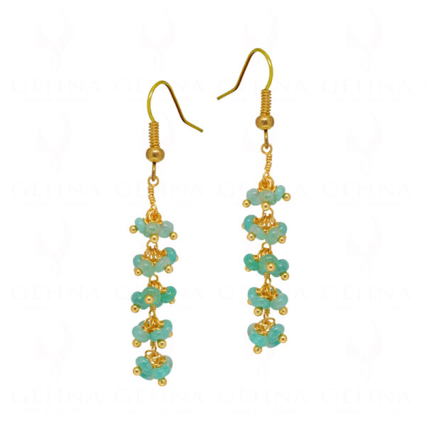 Emerald Gemstone Faceted Bead Dangle Earring ES-1763