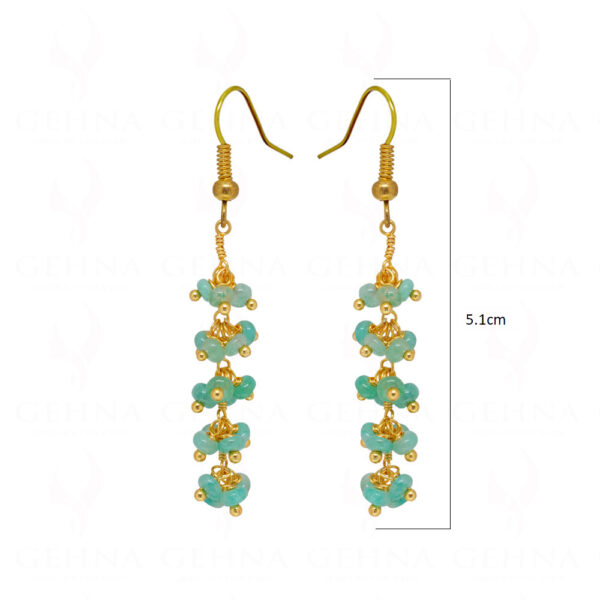 Emerald Gemstone Faceted Bead Dangle Earring ES-1763