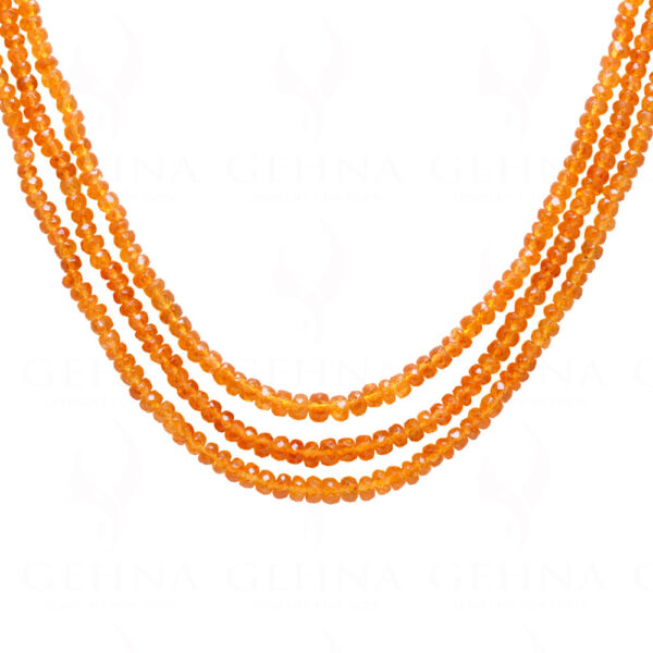 3 Rows Necklace Of Mandarin Garnet Bead Necklace  NS-1764