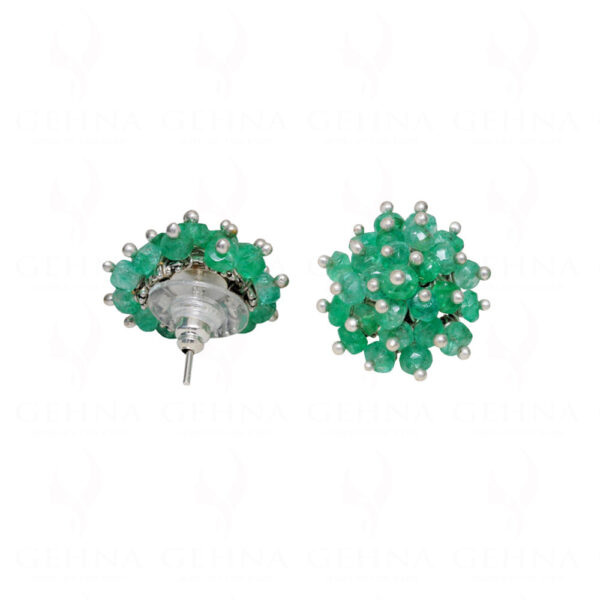 Emerald Gemstone Faceted Bead Earrings ES-1765