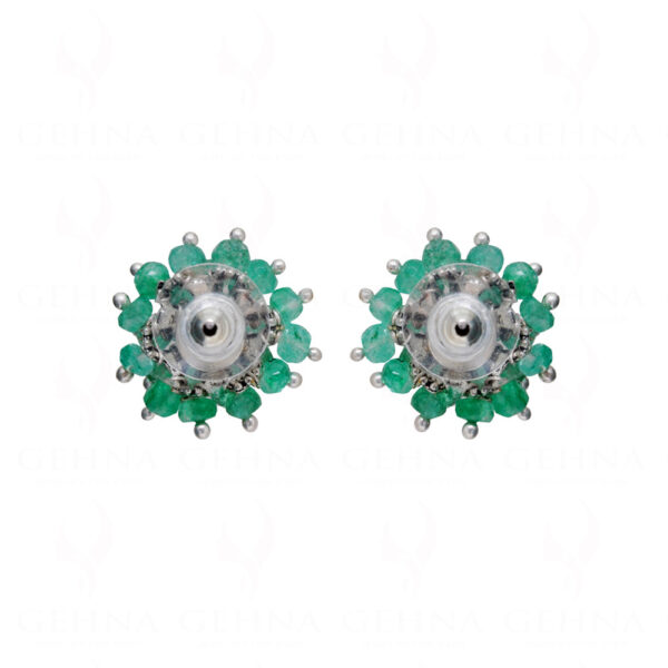 Emerald Gemstone Faceted Bead Earrings ES-1765