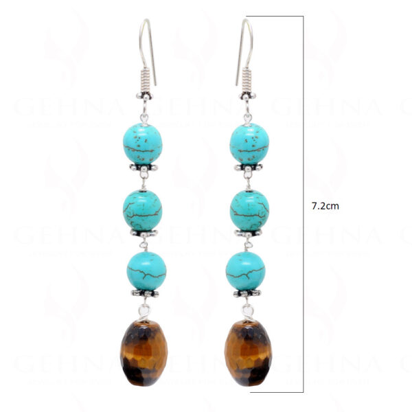 Tiger-Eye & Turquoise Gemstone Bead Earrings ES-1767