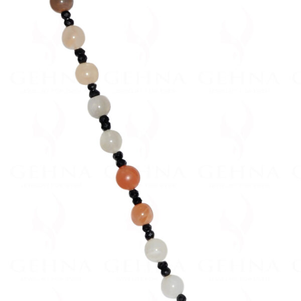 MooNS-tone & black spinel gemstone bead necklace NS-1767