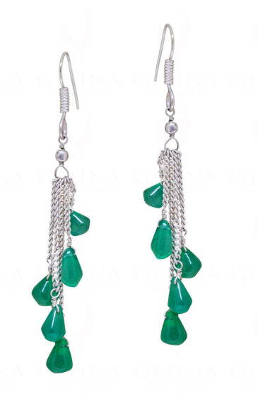 Green Onyx Gemstone Teardrop Shaped Beads Earrings ES-1770