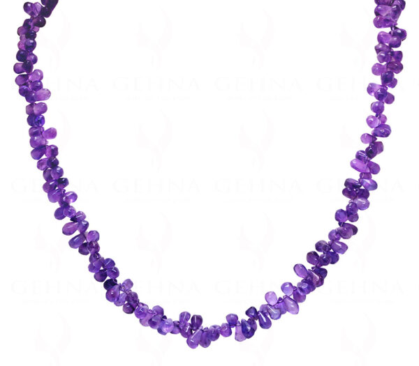 Amethyst Gemstone Faceted TearDrop Shaped bead necklace  NS-1770