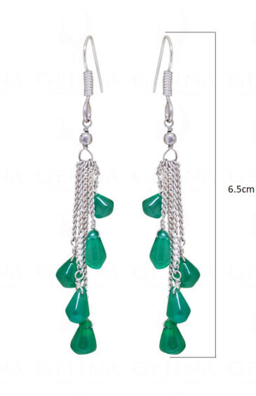 Green Onyx Gemstone Teardrop Shaped Beads Earrings ES-1770