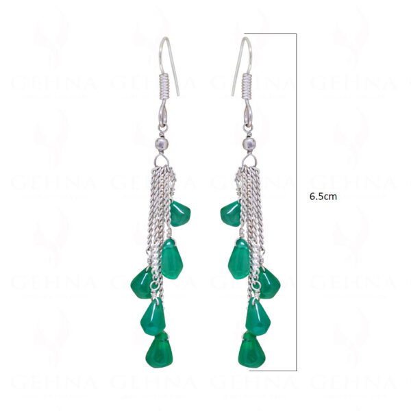 Green Onyx Gemstone Teardrop Shaped Beads Earrings ES-1770