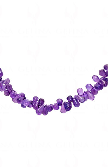 Amethyst Gemstone Faceted TearDrop Shaped bead necklace  NS-1770