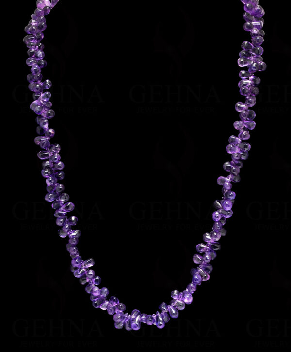 Amethyst Gemstone Faceted TearDrop Shaped bead necklace  NS-1770