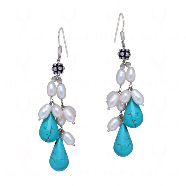 Sujani Pearls & Turquoise Gemstone Beaded Earrings ES-1771