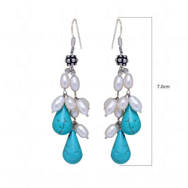 Sujani Pearls & Turquoise Gemstone Beaded Earrings ES-1771