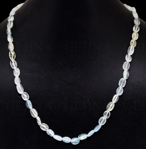 Aquamarine gemstone shaded beads necklace  NS-1772