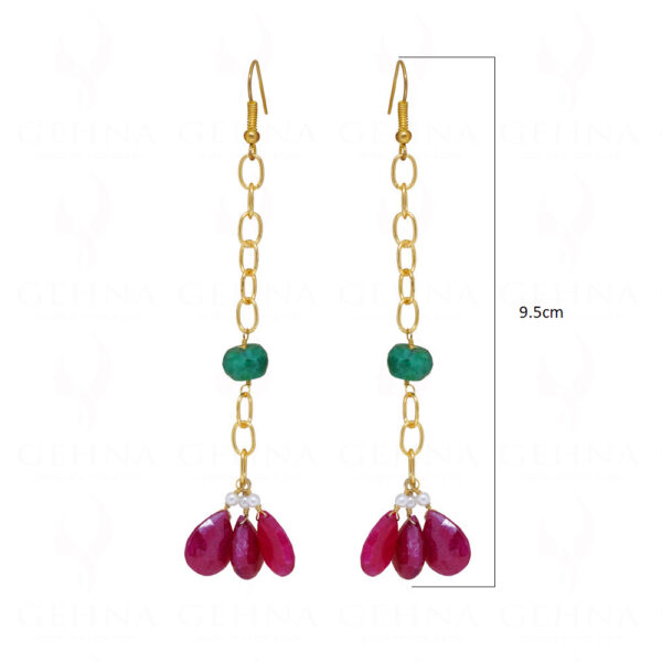 Ruby & Emerald Gemstone Bead Earrings ES-1772