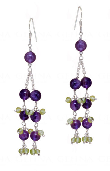Peridot & Amethyst Gemstone Beads Earrings ES-1773