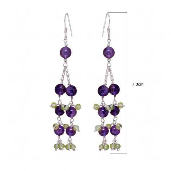 Peridot & Amethyst Gemstone Beads Earrings ES-1773