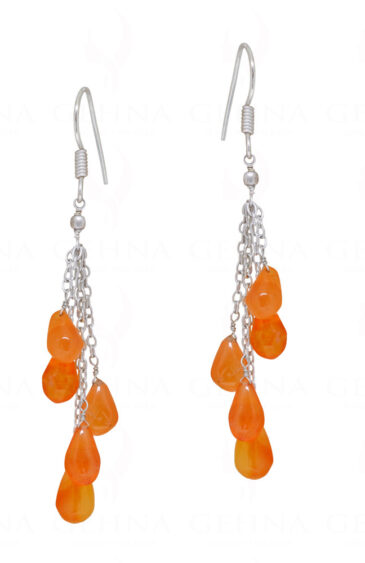 Carnelian Gemstone Drop Shaped Beads Earrings ES-1774