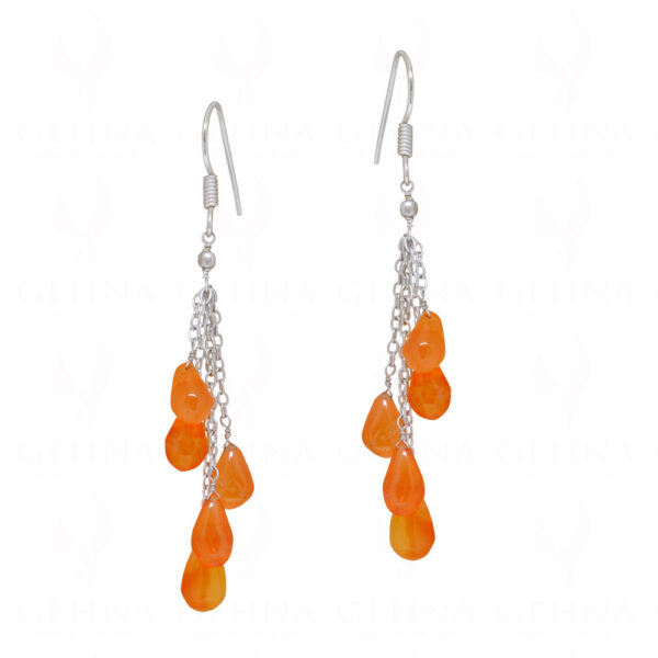 Carnelian Gemstone Drop Shaped Beads Earrings ES-1774