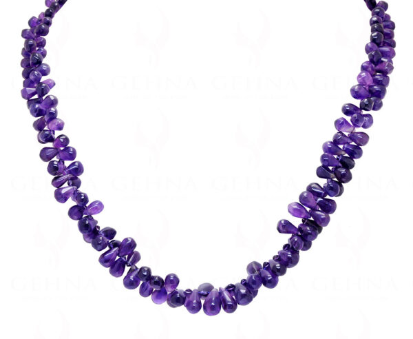 Amethyst Gemstone Faceted Pear Shape beaded necklace  NS-1774