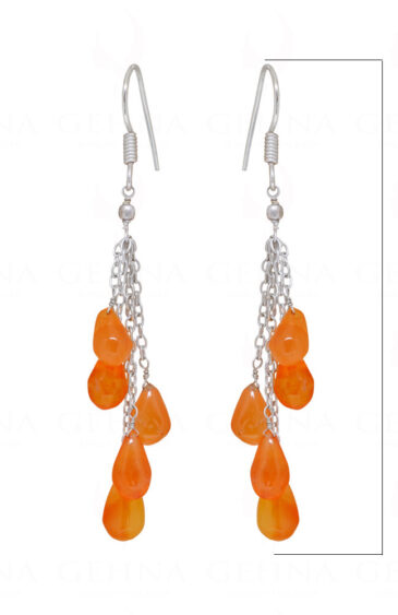 Carnelian Gemstone Drop Shaped Beads Earrings ES-1774