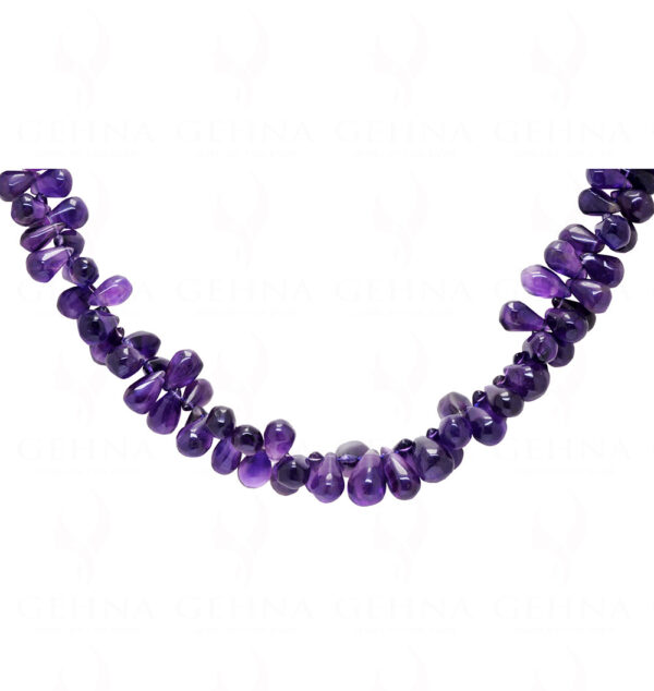 Amethyst Gemstone Faceted Pear Shape beaded necklace  NS-1774