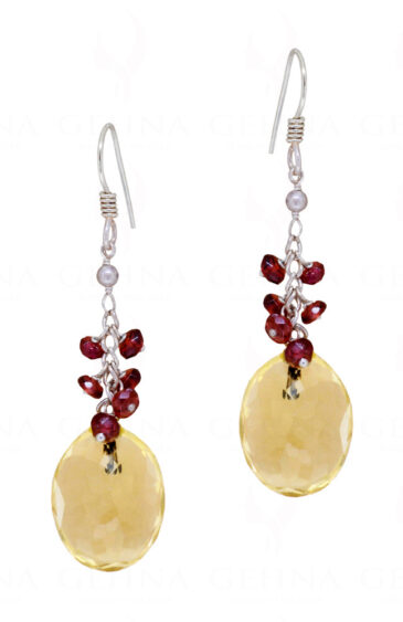 Spinel & Yellow Topaz Gemstones Beaded Earrings ES-1776