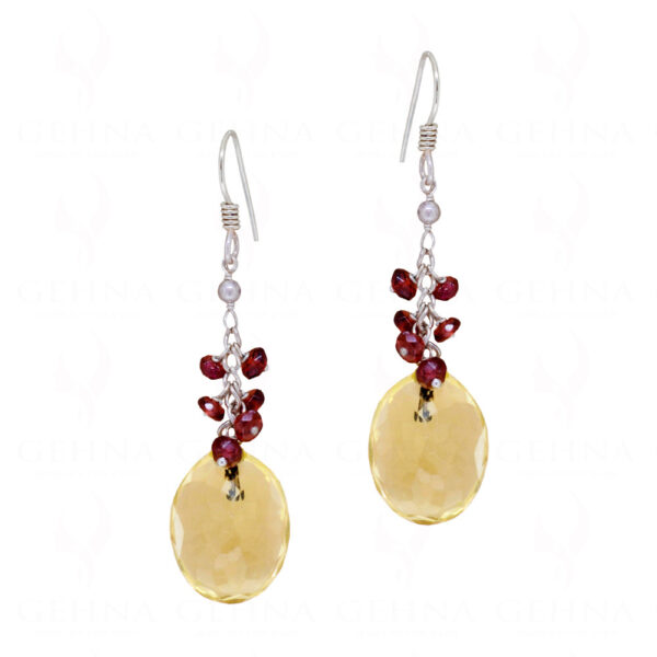 Spinel & Yellow Topaz Gemstones Beaded Earrings ES-1776