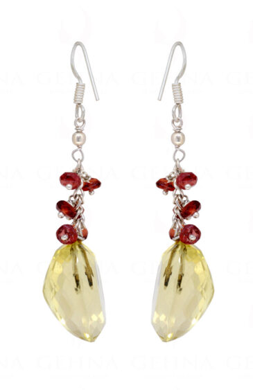 Spinel & Yellow Topaz Gemstones Beaded Earrings ES-1776