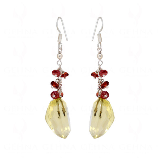 Spinel & Yellow Topaz Gemstones Beaded Earrings ES-1776