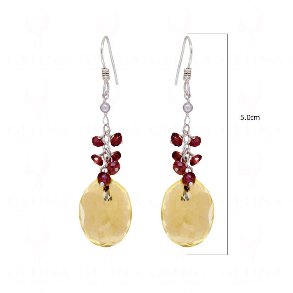 Spinel & Yellow Topaz Gemstones Beaded Earrings ES-1776