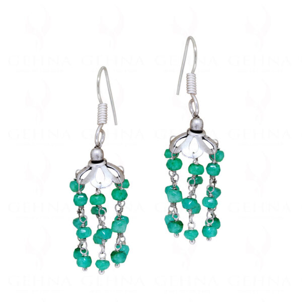 Emerald Gemstone Faceted Beads Earrings ES-1777