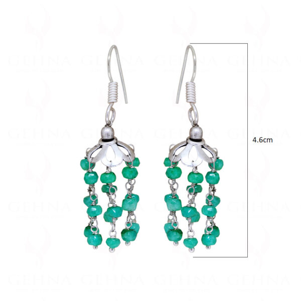Emerald Gemstone Faceted Beads Earrings ES-1777