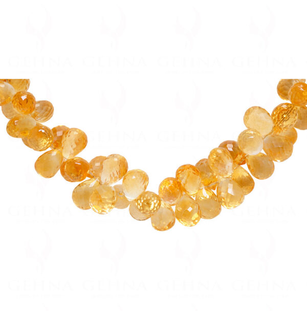 Natural Citrine Gemstone Faceted tear drop Shaped beads necklace  NS-1778