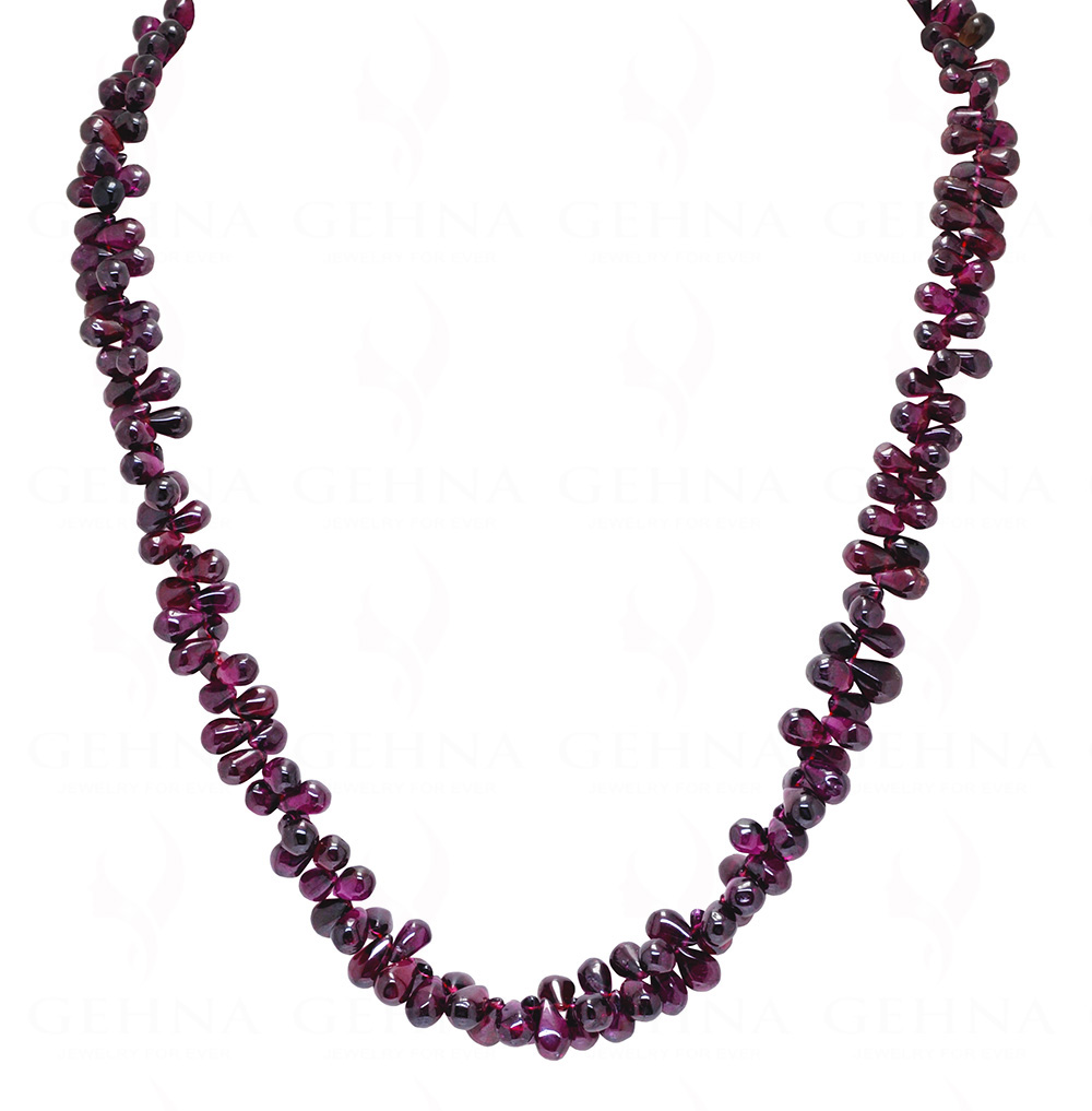 Garnet Gemstone Tear Drop Shaped beads necklace  NS-1779