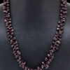 Garnet Gemstone Tear Drop Shaped beads necklace  NS-1779