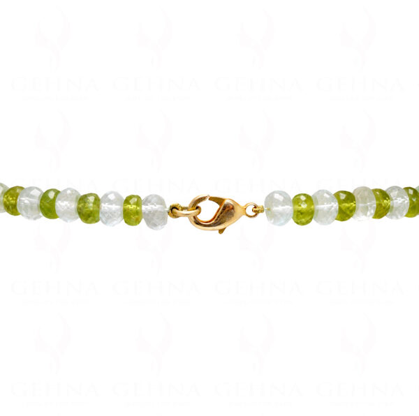 Aquamarine, Citrine & Peridot gemstone faceted Bead necklace NS-1780