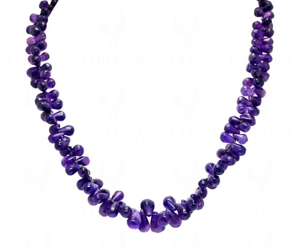 Amethyst Gemstone Faceted Pear Shape Beaded Necklace  NS-1781