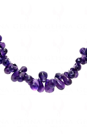Amethyst Gemstone Faceted Pear Shape Beaded Necklace  NS-1781