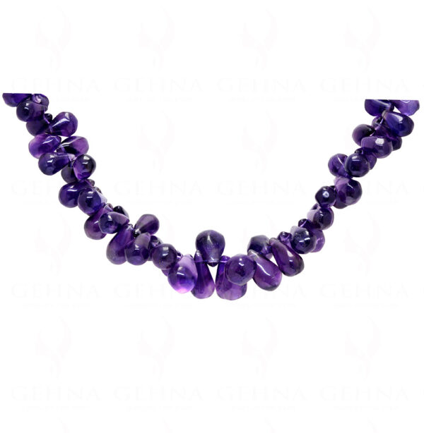 Amethyst Gemstone Faceted Pear Shape Beaded Necklace  NS-1781