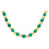 Emerald Gemstone With Gold Plated Balls Bead Necklace Set NS-1782