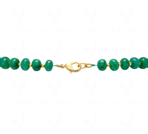 Emerald Gemstone With Gold Plated Balls Bead Necklace Set NS-1782