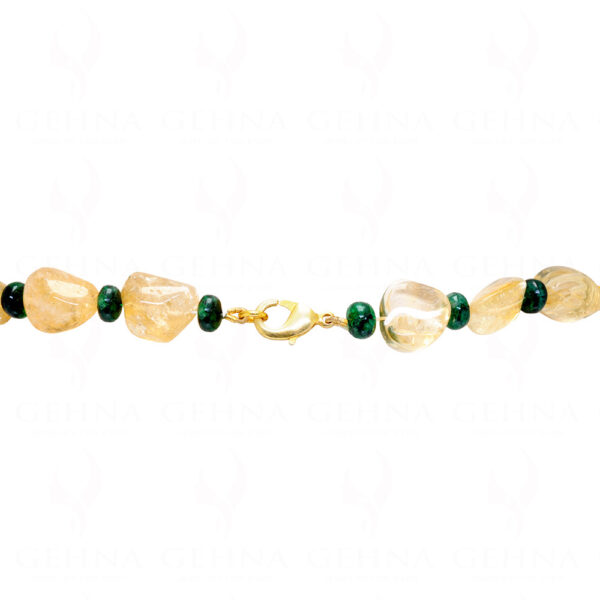 Emerald & Citrine Gemstone Tumble Bead Necklace NS-1783