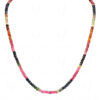 Multicolor tourmaline gemstone faceted bead necklace NS-1784