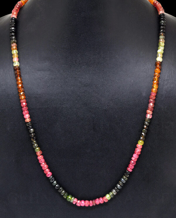 Multicolor tourmaline gemstone faceted bead necklace NS-1784
