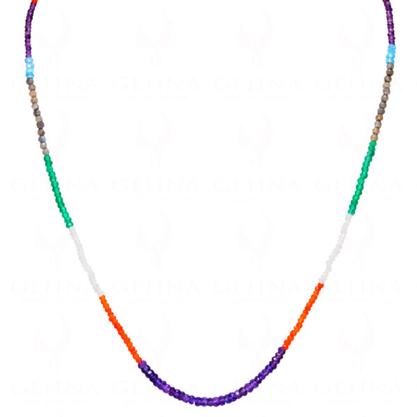 carlenian & multicolor gemstone faceted bead necklace NS-1785