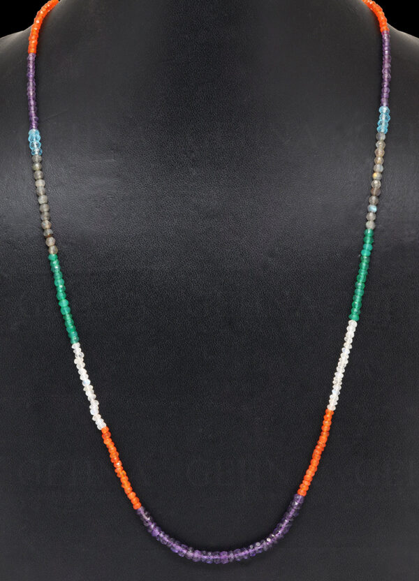 carlenian & multicolor gemstone faceted bead necklace NS-1785