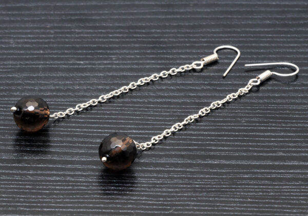 Smoky Quartz Gemstone Beaded Earrings ES-1787