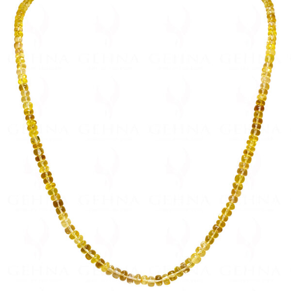 Lemon Topaz gemstone cushion shape bead necklace NS-1788