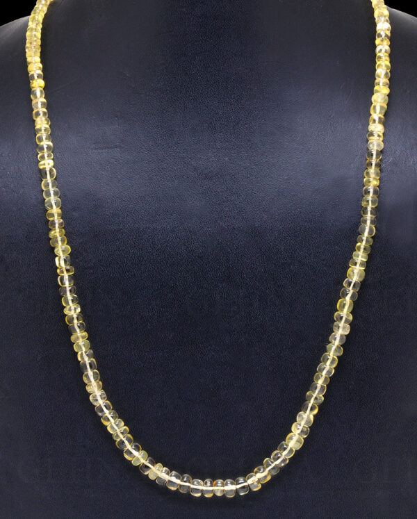 Lemon Topaz gemstone cushion shape bead necklace NS-1788