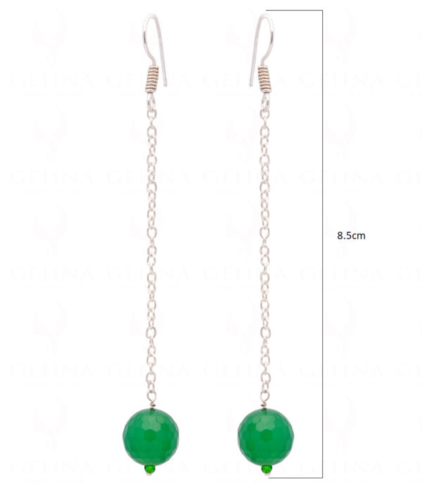 Green Onyx Gemstone Beaded Dangle Earrings  ES-1788